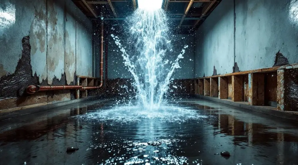 Emergency pipe burst cleanup in a Carlsbad home featuring professional water extraction and structural drying equipment.